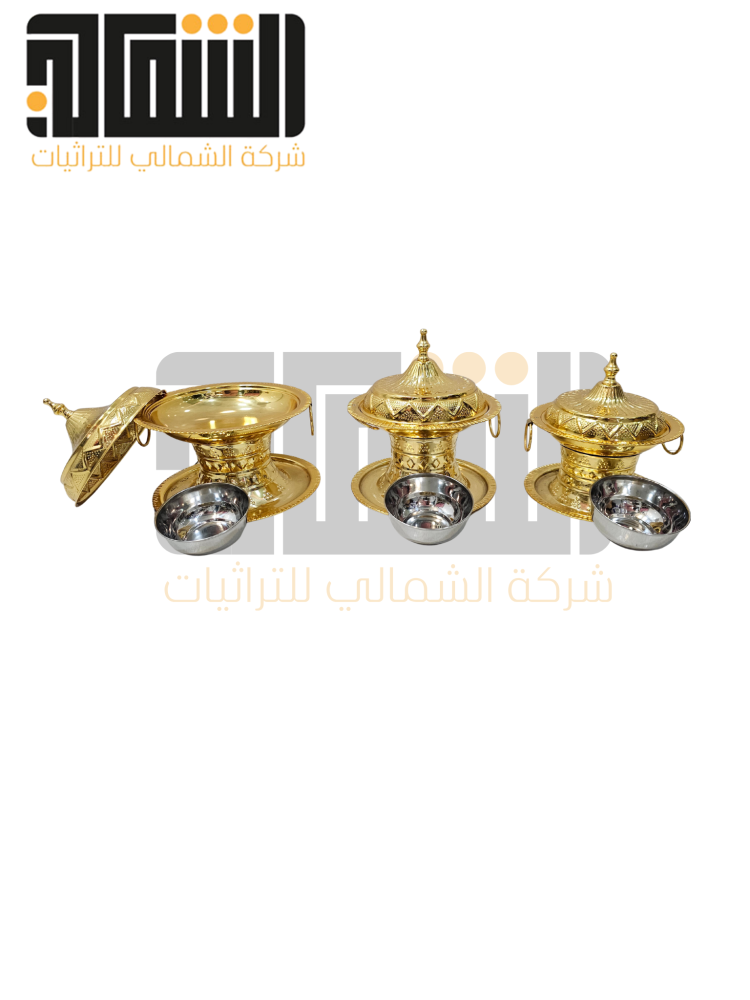 طقم تمريات ستيل 3 احجام ذهبي كامل