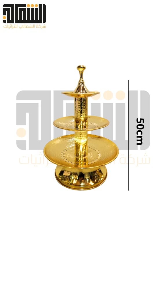 Luxury fruit carrier, 3 levels, stainless steel, gold color