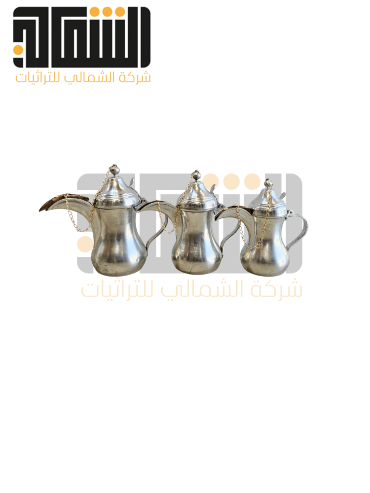 طقم دلال بغدادي 3 حبات فضي كامل