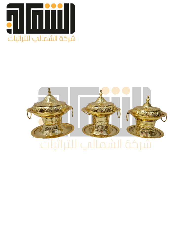 طقم تمريات ستيل 3 احجام ذهبي كامل