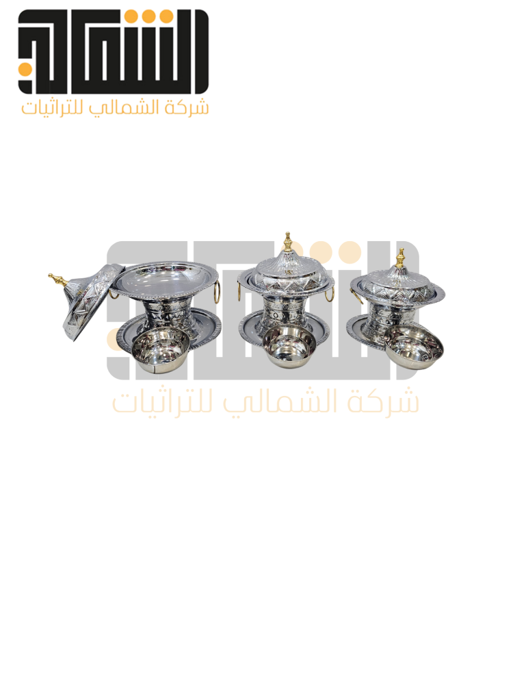 طقم تمريات ستيل 3 احجام فضي كامل