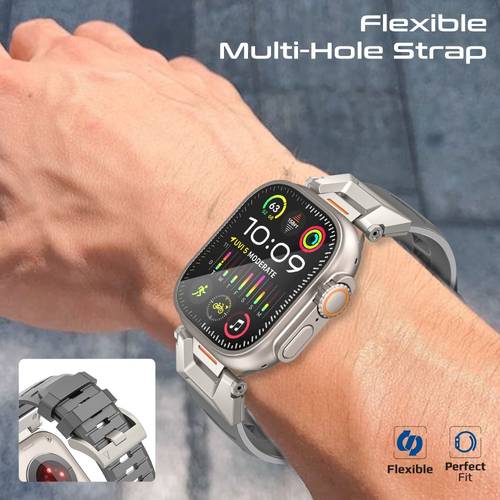 SilicaBand-Pro sports bracelet for Apple Watch - high-quality strap made of FKM fluoropolymer resistant to wear and scratches, comfortable and durable design perfect for sports activities. Provides exceptional comfort and superior durability with a 304 st