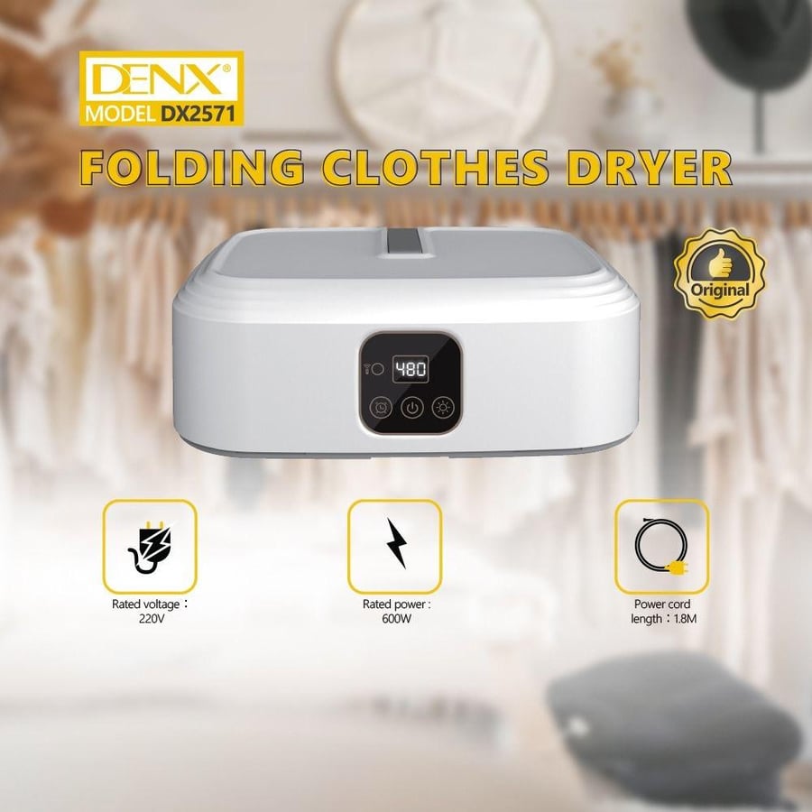 Portable electric clothes dryer foldable