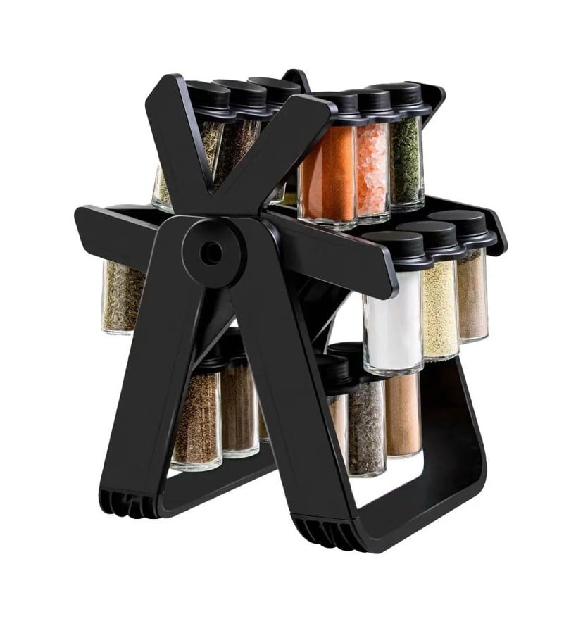 Spice organizer containing 18 bottles