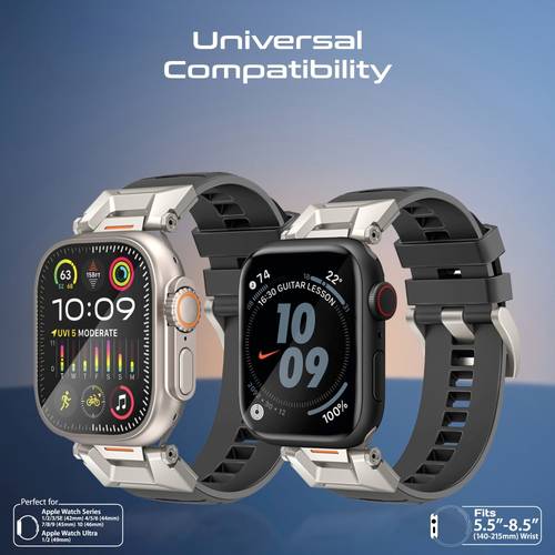 SilicaBand-Pro sports bracelet for Apple Watch - high-quality strap made of FKM fluoropolymer resistant to wear and scratches, comfortable and durable design perfect for sports activities. Provides exceptional comfort and superior durability with a 304 st