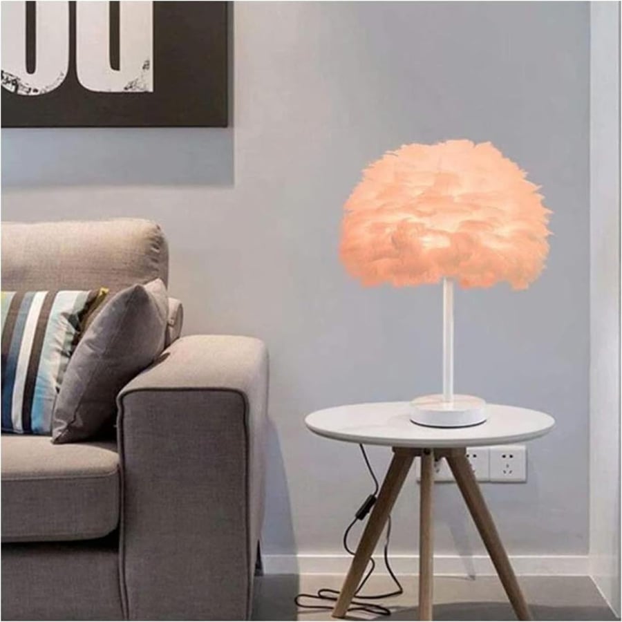 Feather lampshade