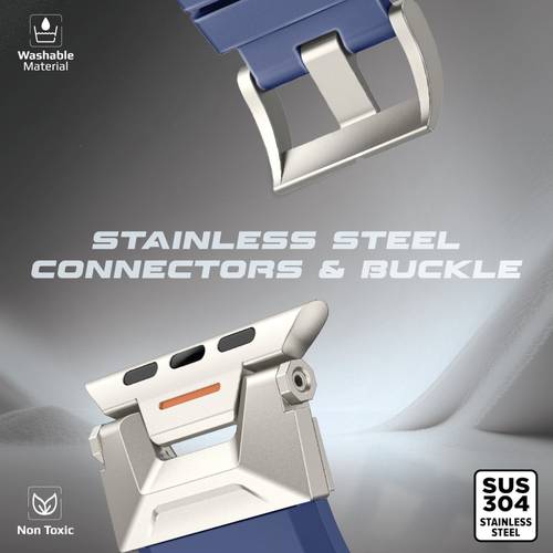 SilicaBand-Pro sports bracelet for Apple Watch - high-quality strap made of FKM fluoropolymer resistant to wear and scratches, comfortable and durable design perfect for sports activities. Provides exceptional comfort and superior durability with a 304 st