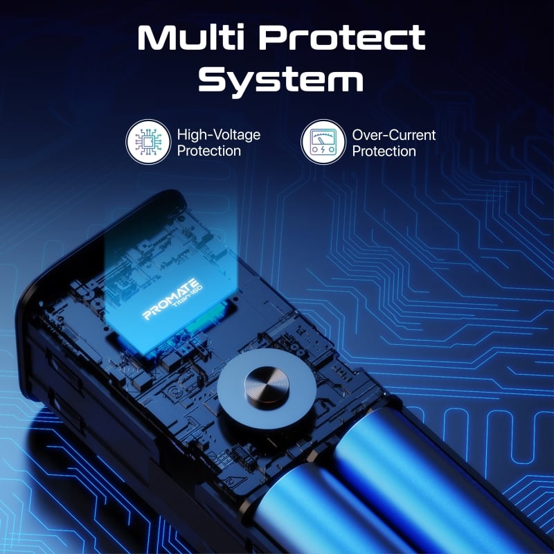 Portable battery made of heat and fire resistant treated aluminum with a capacity of 27600 milliampere hours and a power of 160 watts with PD3.1 power delivery feature in addition to a detailed LCD-TFT information screen