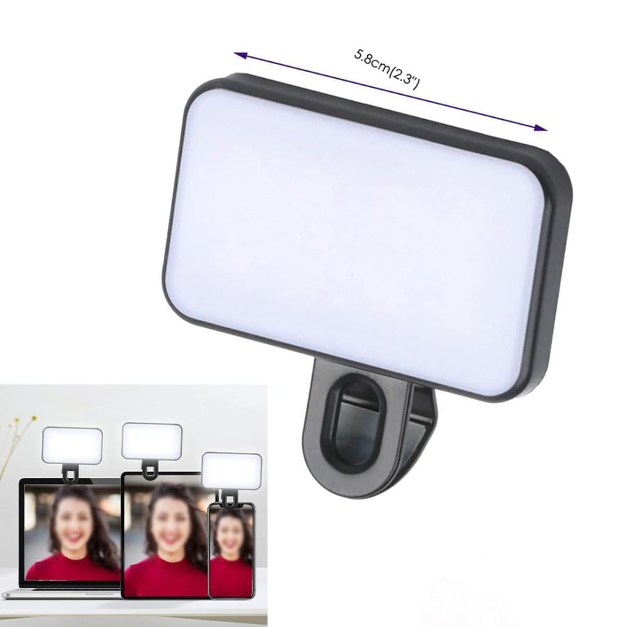 Rechargeable clip-on photography light with 3 colors