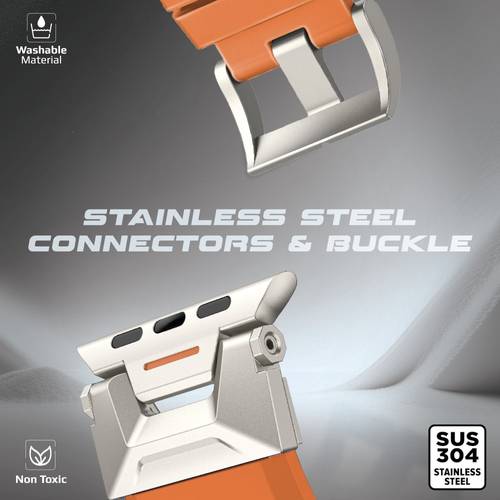 SilicaBand-Pro sports bracelet for Apple Watch - high-quality strap made of FKM fluoropolymer resistant to wear and scratches, comfortable and durable design perfect for sports activities. Provides exceptional comfort and superior durability with a 304 st