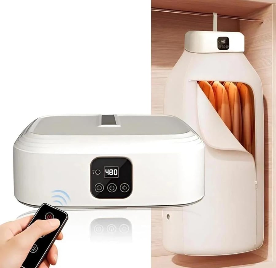 Portable electric clothes dryer foldable