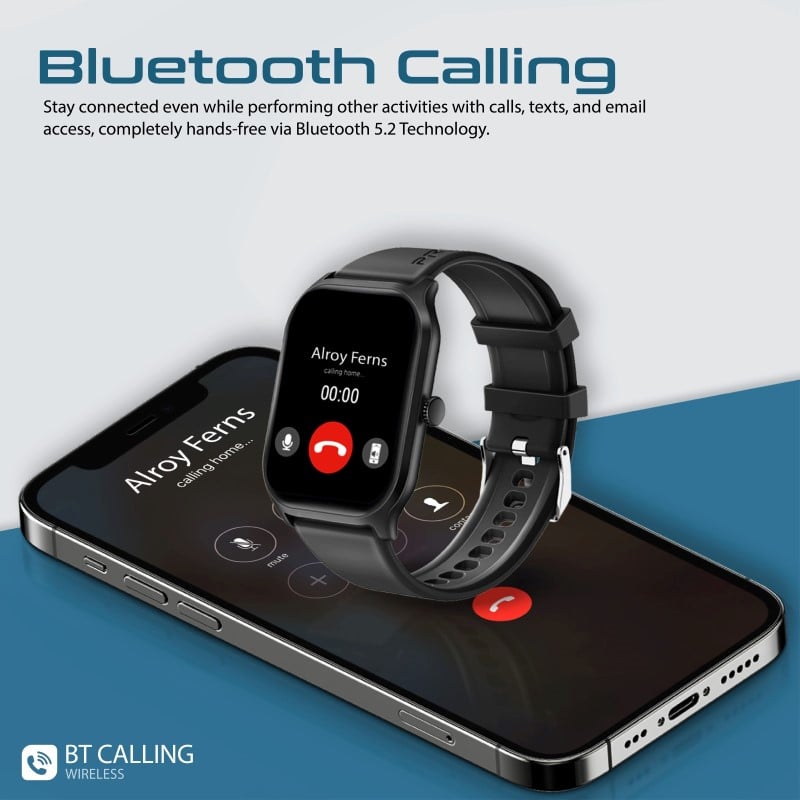 Your ideal fitness companion xWatch-B2 equipped with a 2.01-inch TFT screen and wireless connectivity technology, water-resistant with IP67 standard. It features sensors such as a heart rate sensor, blood oxygen level, step counter, and sleep monitoring, 