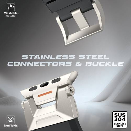 SilicaBand-Pro sports bracelet for Apple Watch - high-quality strap made of FKM fluoropolymer resistant to wear and scratches, comfortable and durable design perfect for sports activities. Provides exceptional comfort and superior durability with a 304 st