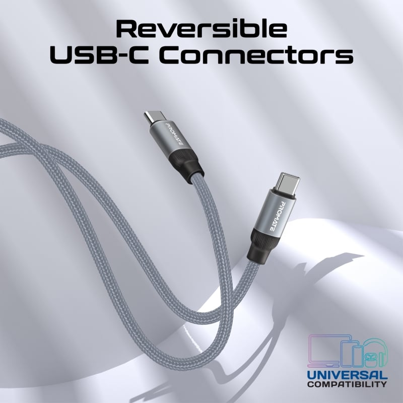 The maximum levels of comfort and organization with the Springy USB-C magnetic self-regulating cable, supports data transfer and charging with a capacity of 60 watts and a length of up to 1.2 meters.