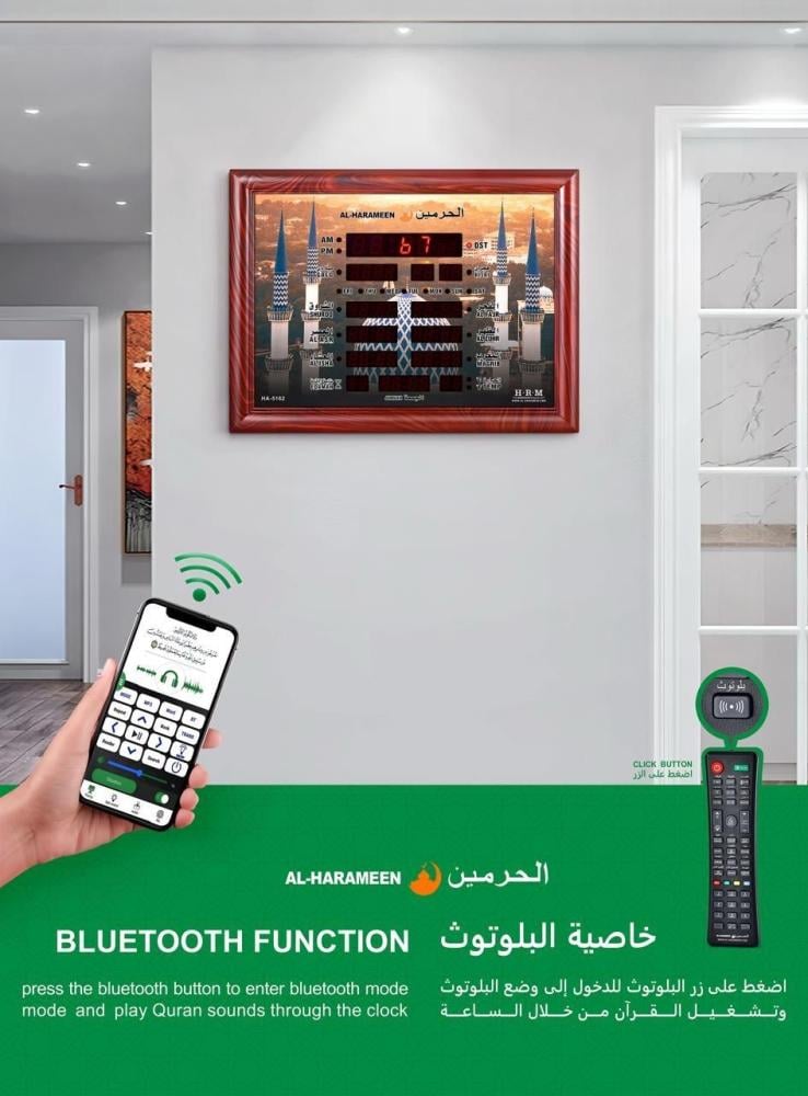 The Holy Mosques watch, the latest edition, equipped with Bluetooth headphones