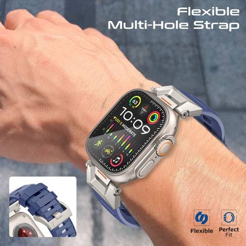 SilicaBand-Pro sports bracelet for Apple Watch - high-quality strap made of FKM fluoropolymer resistant to wear and scratches, comfortable and durable design perfect for sports activities. Provides exceptional comfort and superior durability with a 304 st