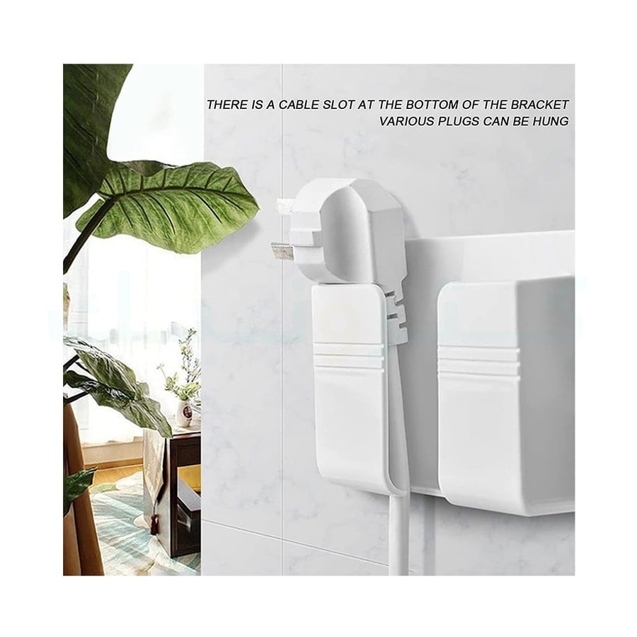 Wall-mounted phone holder with adhesive