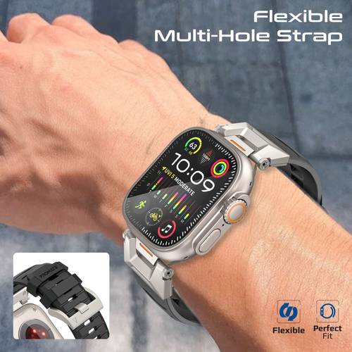 SilicaBand-Pro sports bracelet for Apple Watch - high-quality strap made of FKM fluoropolymer resistant to wear and scratches, comfortable and durable design perfect for sports activities. Provides exceptional comfort and superior durability with a 304 st