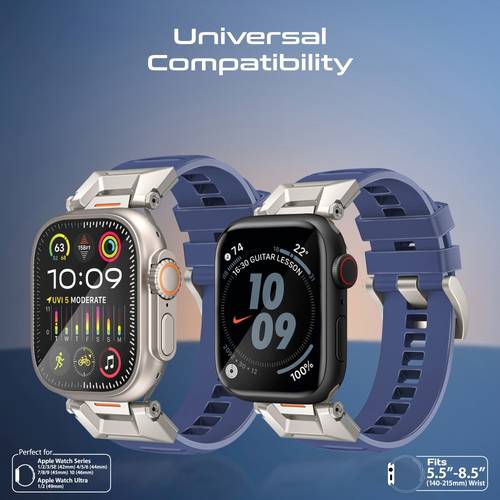 SilicaBand-Pro sports bracelet for Apple Watch - high-quality strap made of FKM fluoropolymer resistant to wear and scratches, comfortable and durable design perfect for sports activities. Provides exceptional comfort and superior durability with a 304 st