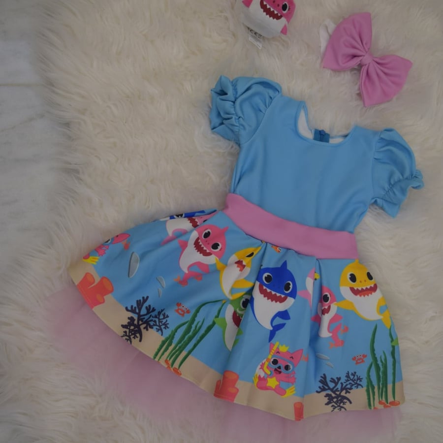 baby shark dress فستان بيبي شارك