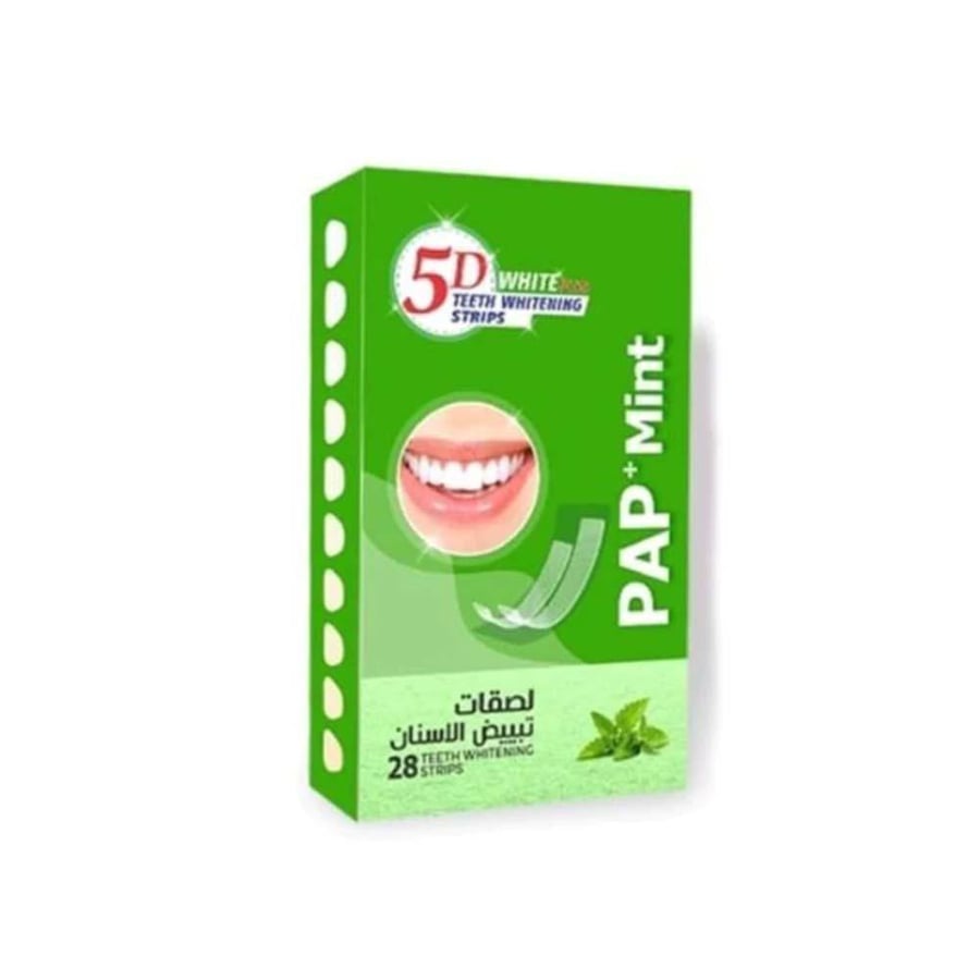 Five De White Plus teeth whitening strips with mint flavor - 28 strips