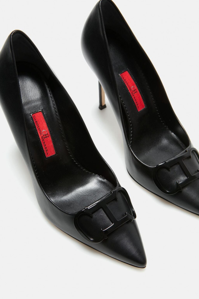 INITIALS INSIGNIA LEATHER PUMPS