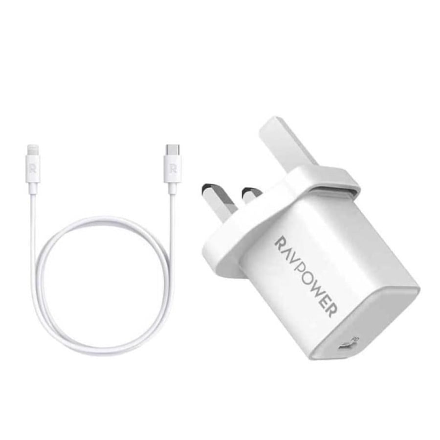 فيش منزلي 20 واط مخرج USB-c + كيبل PD ايفون