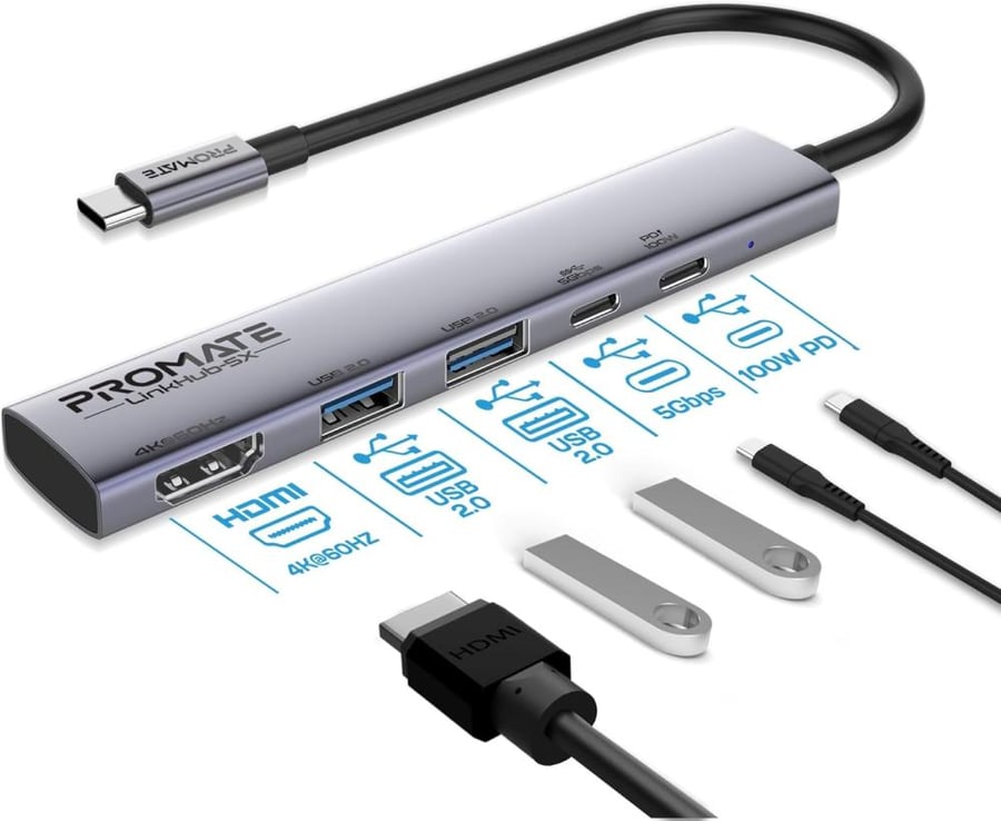 بروميت (LinkHub-5X) - موزع UCB-C متعدد المنافذ 5 في 1