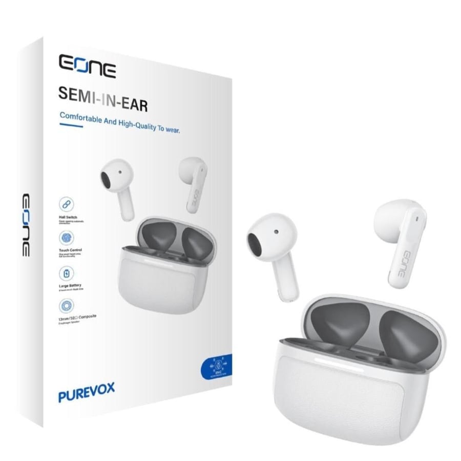 سماعات أذن لاسلكية EONE PUREVOX بتصميم نصف داخل الأذن