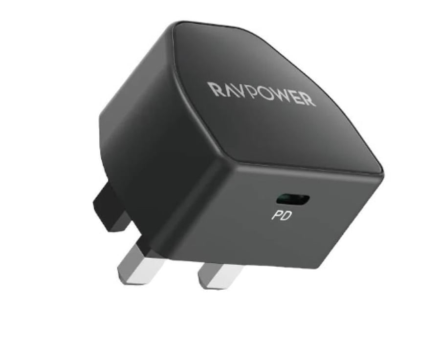 كيبل ايفون PD الشحن السريع Lightning to USB-C  + فيش شاحن تايب سي راف باور 20 واط PD
