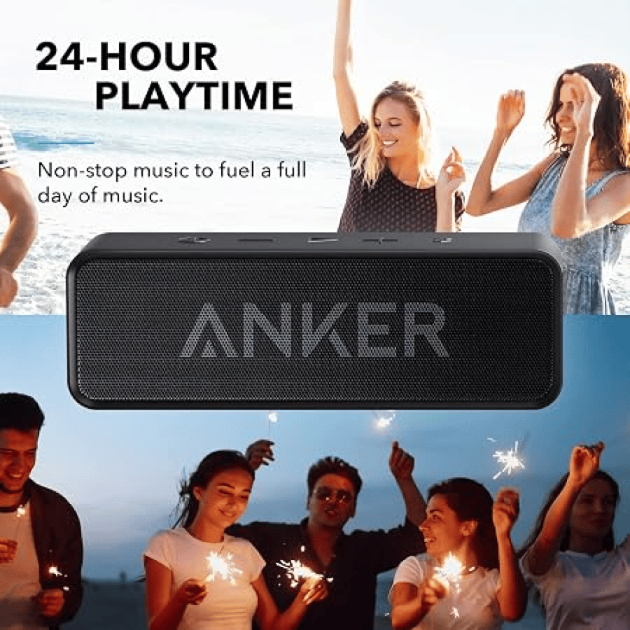 سماعة بلوتوث Anker Soundcore بصوت ستيريو و24 ساعة تشغيل
