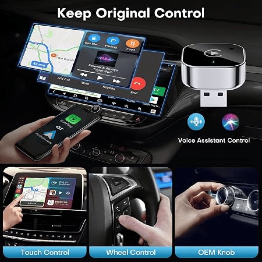 محول CarPlay وAndroid Auto لاسلكي 2 في 1 للسيارة – سريع