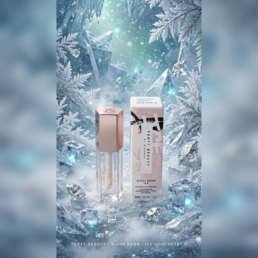 قوام قلوس Fenty Beauty Gloss Bomb Ice المبرد عن قرب