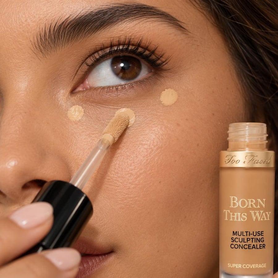 طريقة استخدام كونسيلر Too Faced Born This Way تحت العين