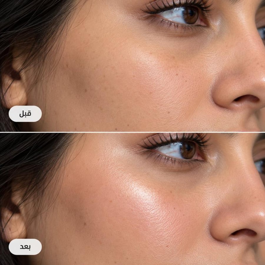 قبل وبعد ستيك إضاءة وبلاشر CALORENA Multi Glow Balm