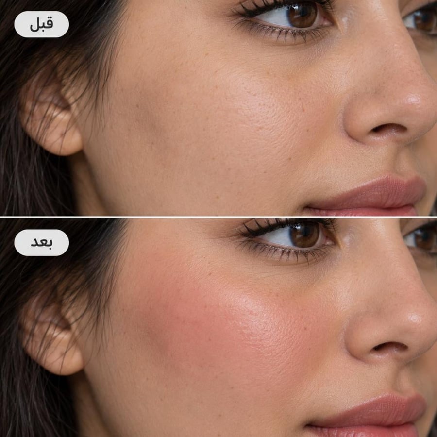 قبل وبعد بلاشر ستيك كريمي Bogenia Angelic Creamy Blush Stick Beach Bab