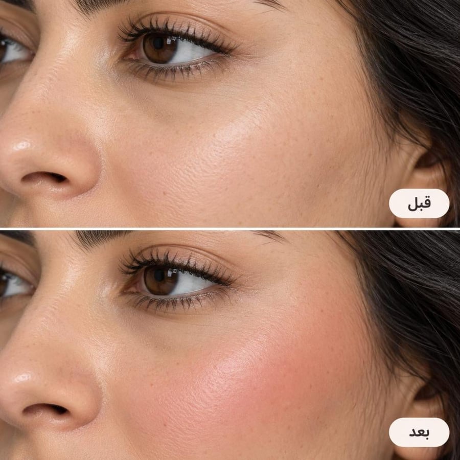 قبل وبعد بلاشر كريمي Bogenia Pro Match Cream Blush