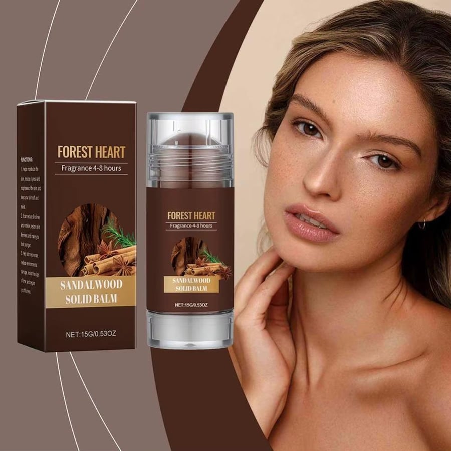 عطر صلب من خشب الصندل للرجال، مستخلصات نباتية طبيعية، عطر يدوم طويلاً، تصميم محمول، مزيل للرائحة، رائحة الجسم الساحرة