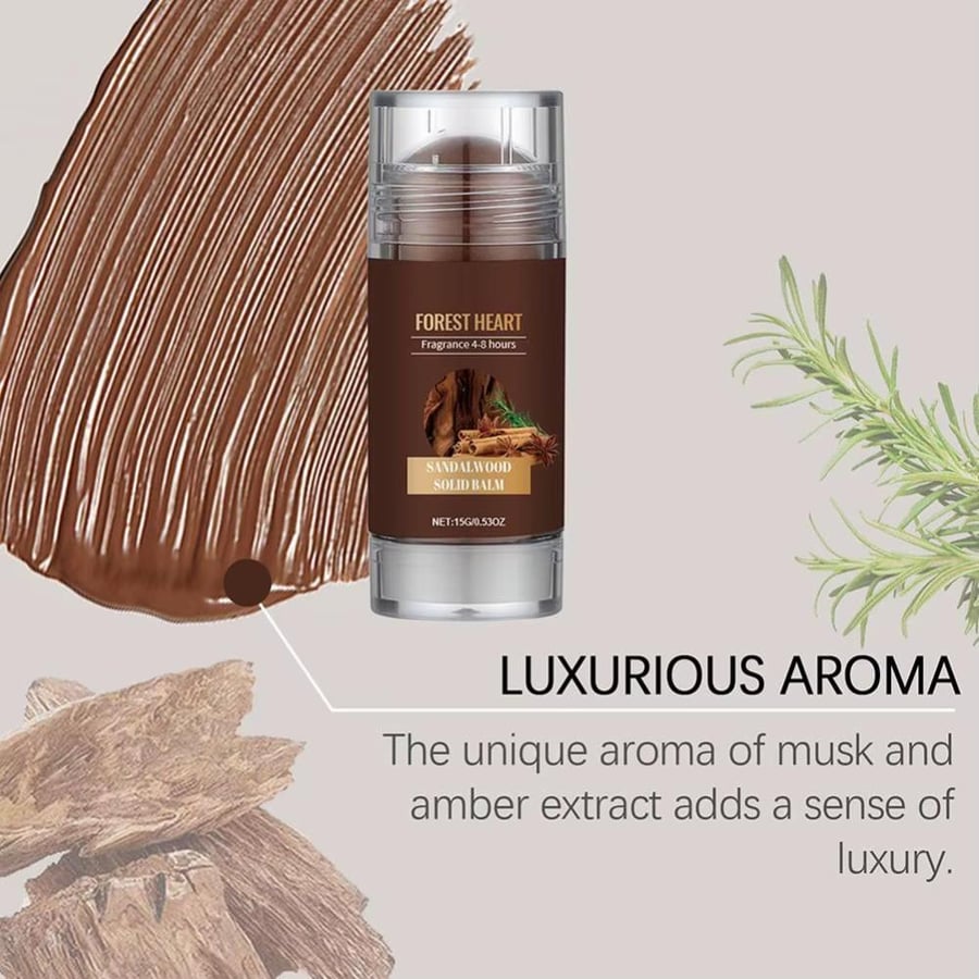 عطر صلب من خشب الصندل للرجال، مستخلصات نباتية طبيعية، عطر يدوم طويلاً، تصميم محمول، مزيل للرائحة، رائحة الجسم الساحرة
