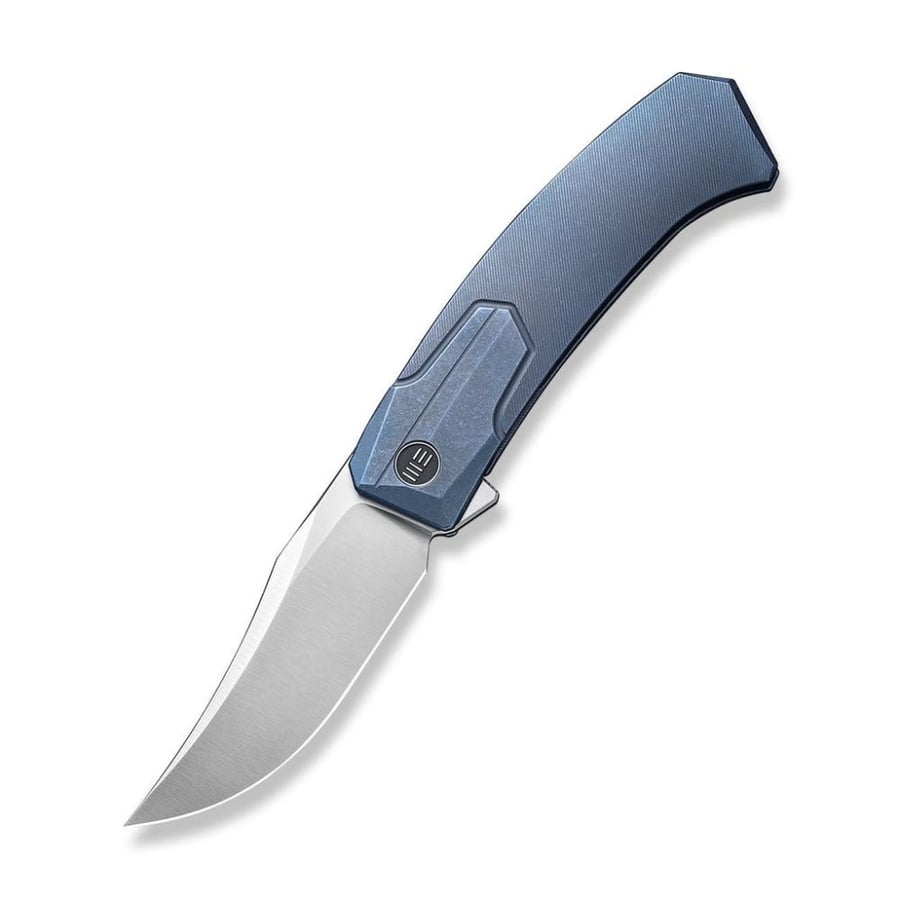سكين WE KNIFE Shuddan، مقبض تيتانيوم أزرق - نصل CPM 20CV ساتان