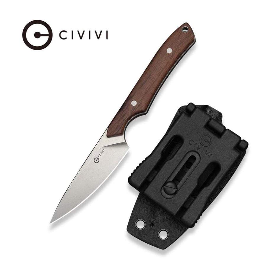 سكين CIVIVI High Grass Field Knife، مقبض خشب جيبورشيا - نصل 14C28N ستونووش