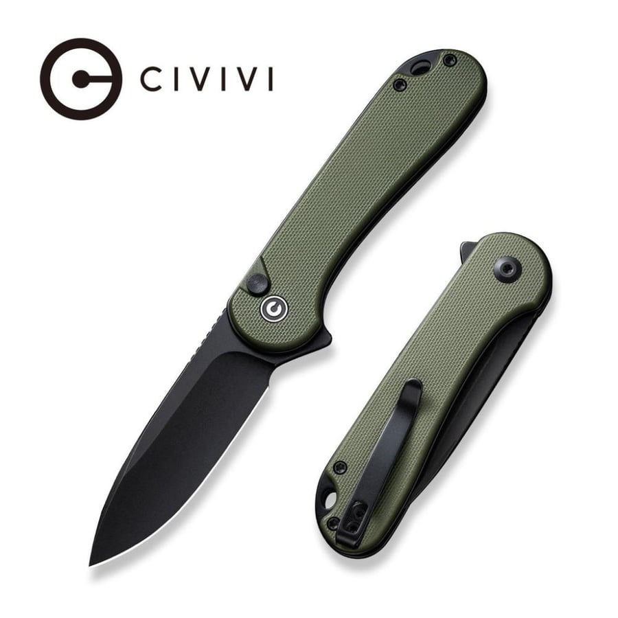 سكين CIVIVI Elementum II، مقبض G10 أخضر عسكري - نصل Nitro-V ستونووش أسود