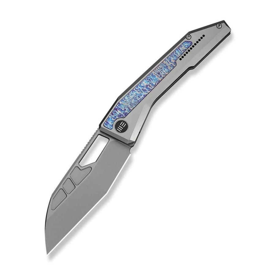 سكين WE KNIFE Inceptus، مقبض تيتانيوم رمادي بتطعيمة تيتانيوم ملهبة - نصل Bohler M390 ستونووش
