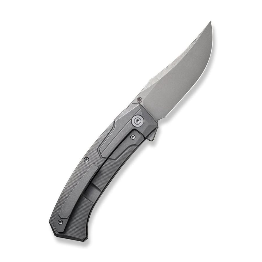 سكين WE KNIFE Shuddan، مقبض تيتانيوم رمادي - نصل CPM 20CV ستونووش رمادي