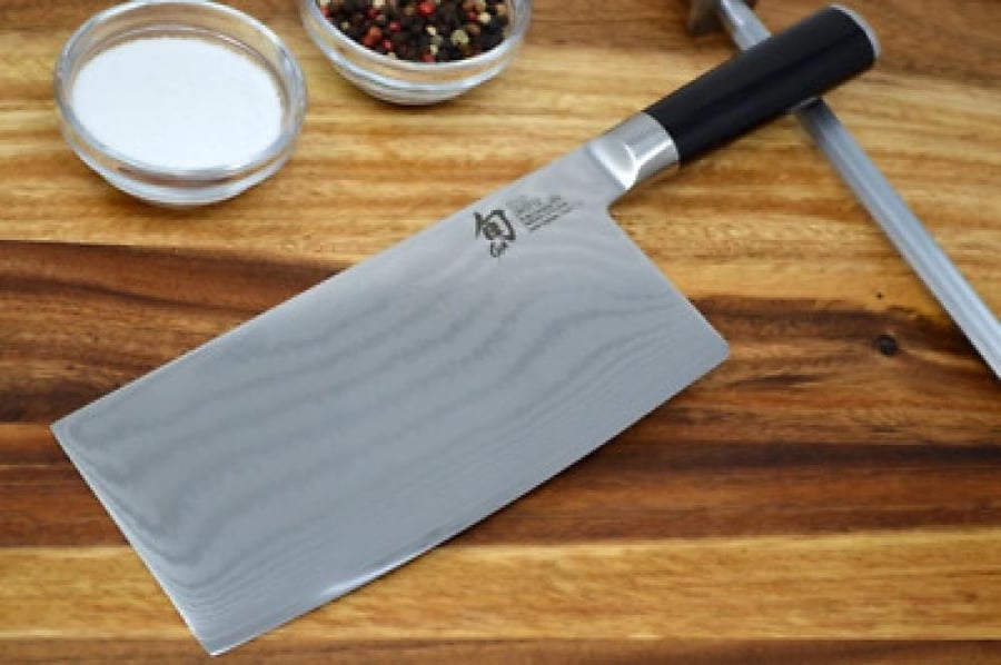 ساطور خضروات صيني من Shun Classic بحديد دمشقي - 7 بوصة
