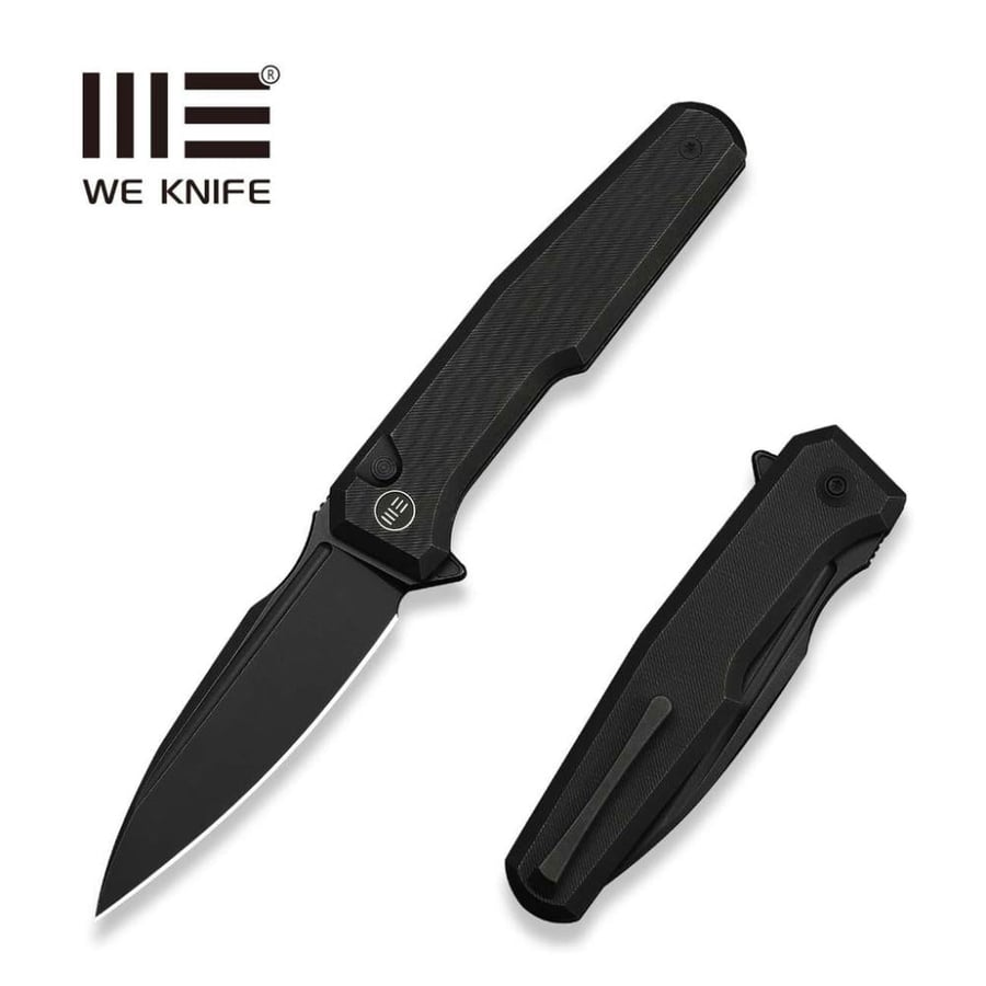 سكين WE KNIFE Dressytak، مقبض تيتانيوم أسود - نصل Bohler M390 ستونووش أسود