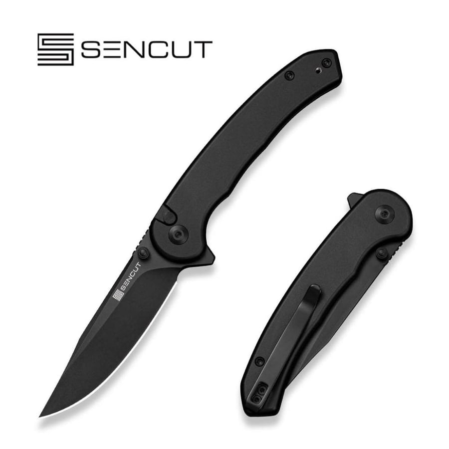 سكين SENCUT Ingot، مقبض ألمنيوم أسود - نصل D2 أسود