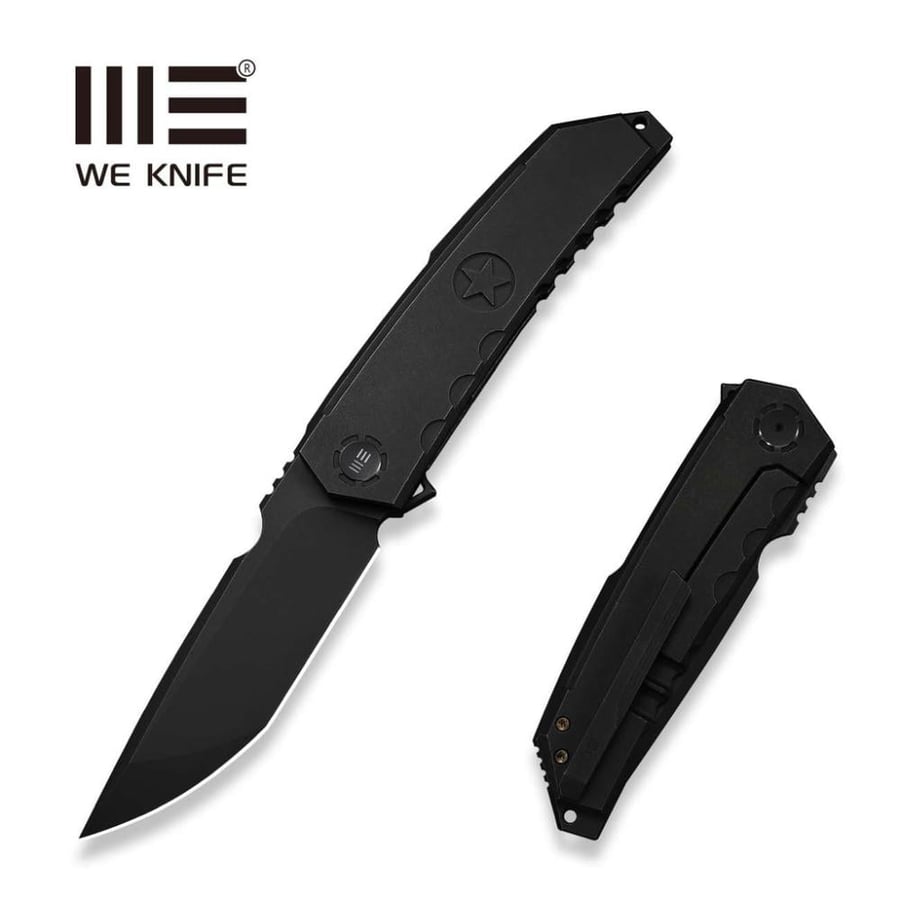 سكين WE KNIFE Capstan، مقبض تيتانيوم أسود - نصل Bohler M390 ستونووش أسود (إصدار محدود 200 قطعة)