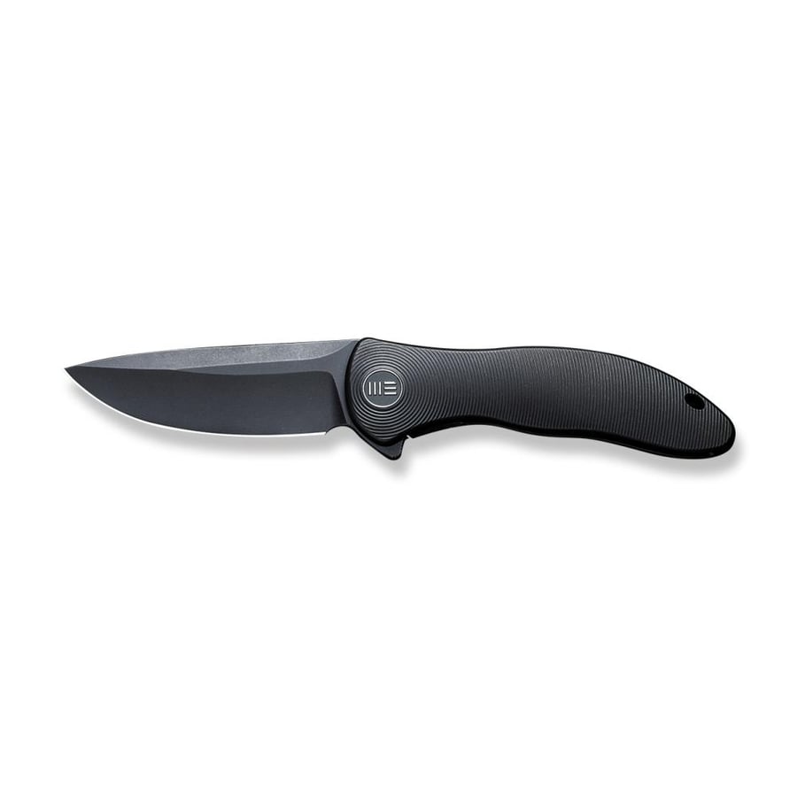 سكين WE KNIFE Synergy2v2، مقبض تيتانيوم متكامل أسود - نصل دروب بوينت CPM 20CV ستونووش أسود