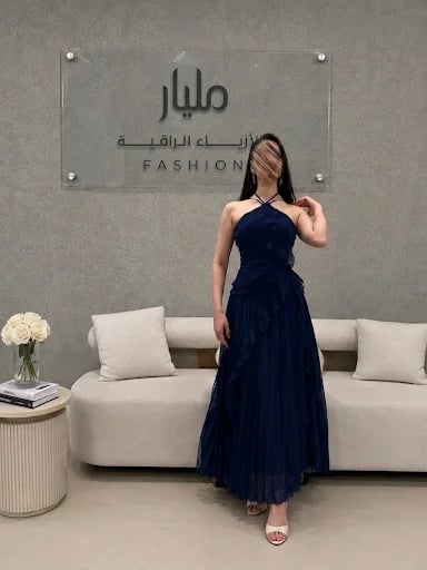 فستان كحلي طويل فخم